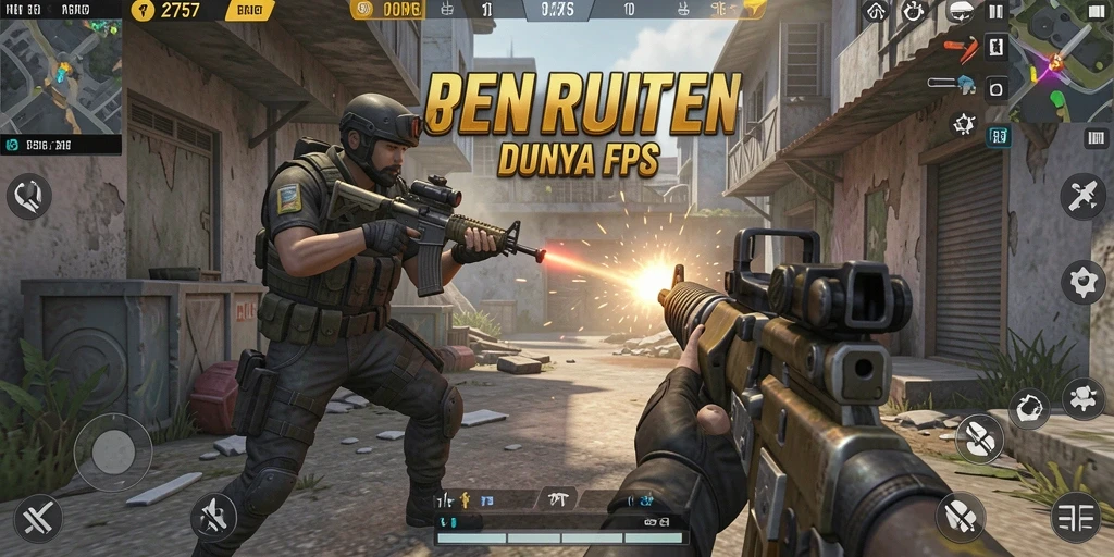 Tangkapan layar menampilkan aksi intens dalam permainan FPS 2757.