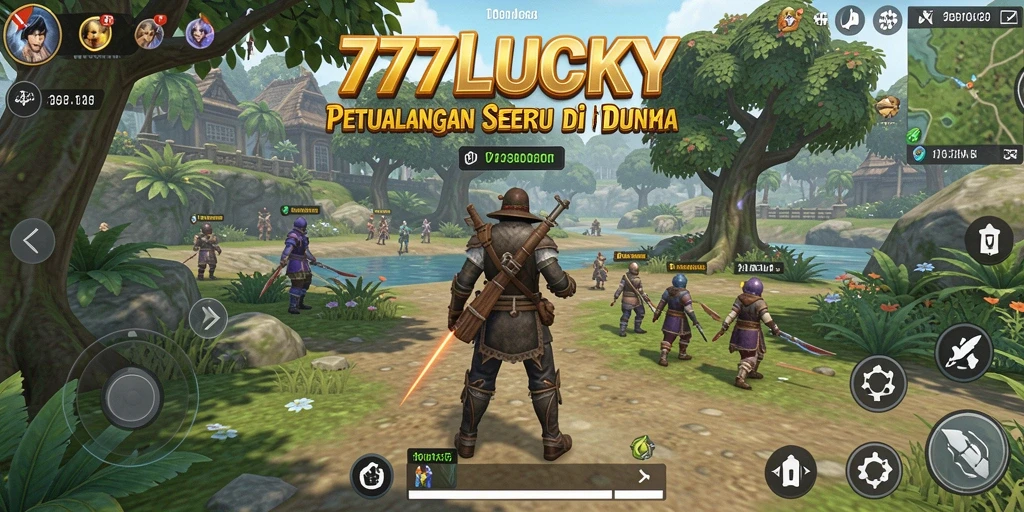 Screenshot gameplay 777LUCKY menunjukkan aksi seru di dunia terbuka.
