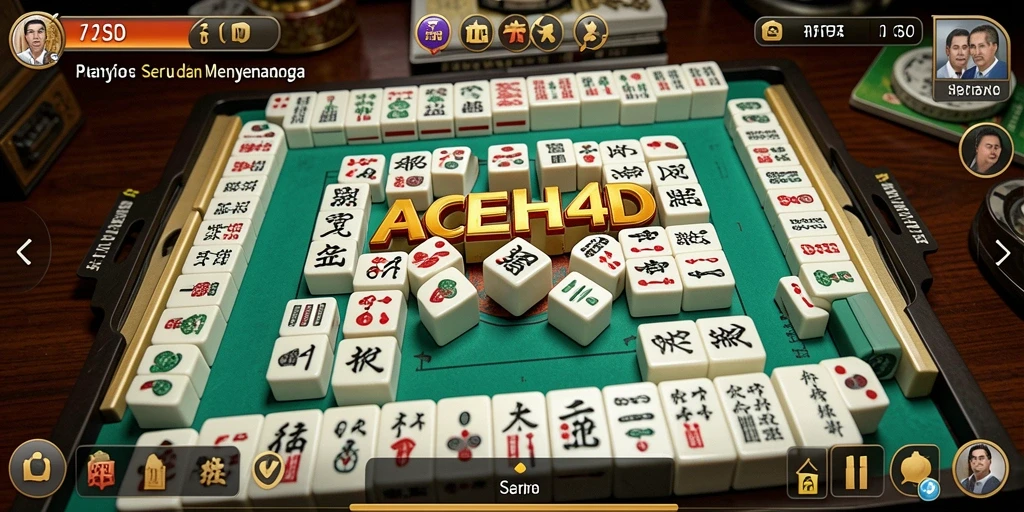 Tampilan gameplay ACEH4D yang menarik dengan ubin Mahjong berwarna-warni.