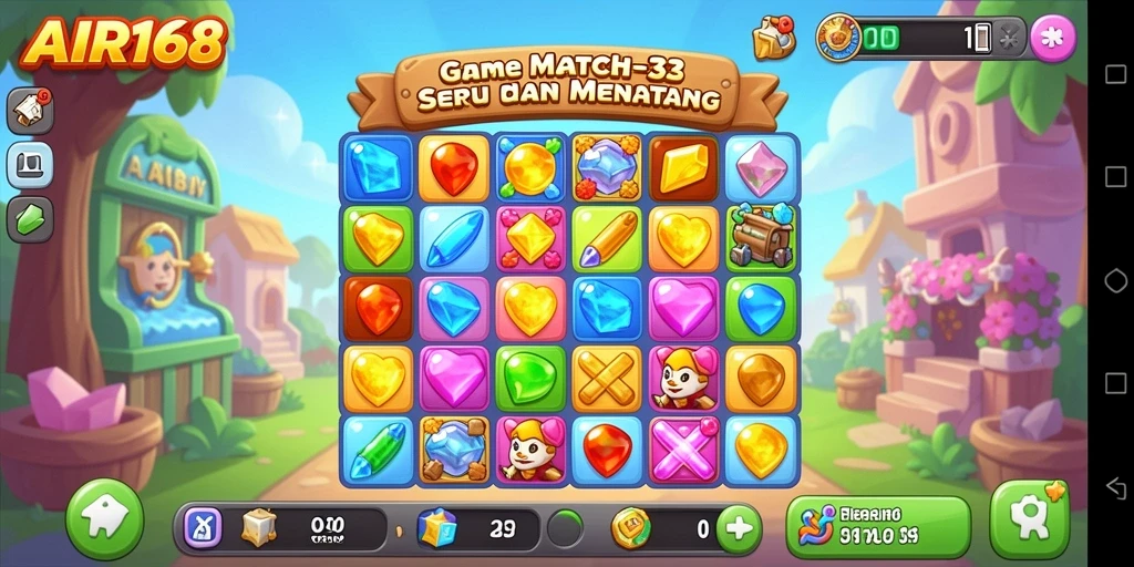 Tampilan gameplay AIR168 yang menarik saat mencocokkan elemen.