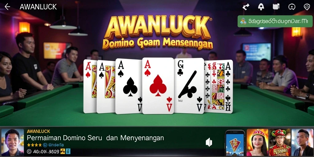 Screenshot gameplay Domino AWANLUCK yang menarik dan seru.