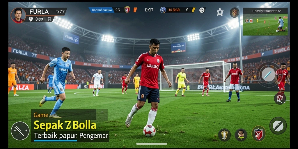 Tampilan gameplay seru FURLA77 dengan aksi sepak bola yang mendebarkan.