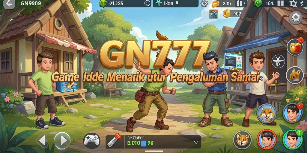 Tampilan gameplay <strong>GN777</strong> yang menarik dan penuh warna dengan karakter yang unik.