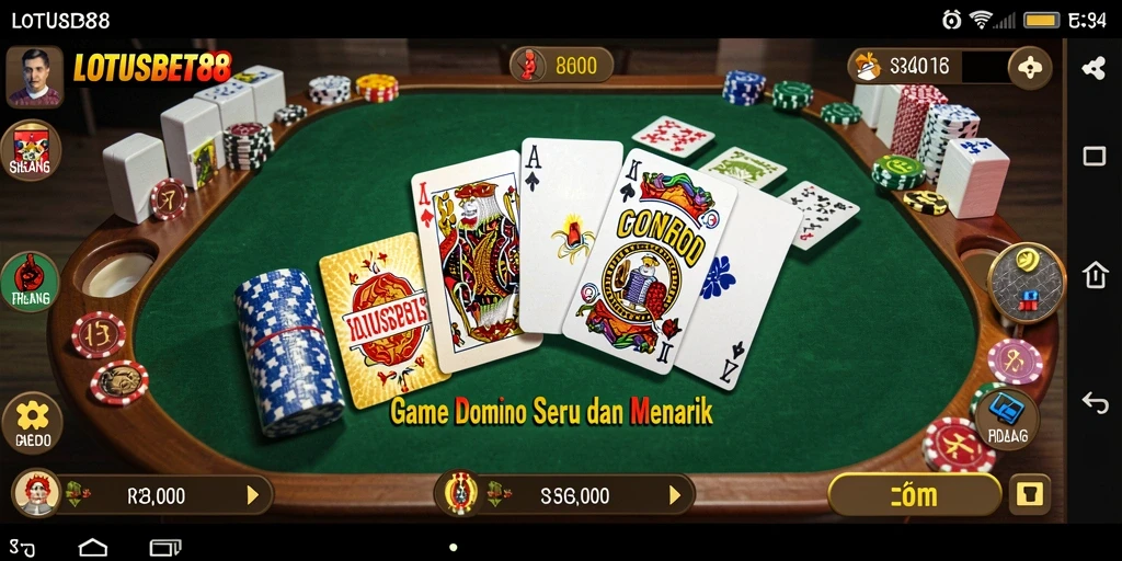 Tampilan menarik dari permainan Domino di LOTUSBET88.