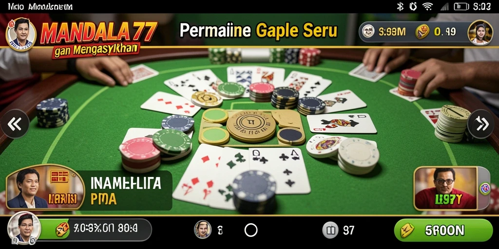 Tampilan gameplay MANDALA77 dengan suasana Gaple yang menarik.