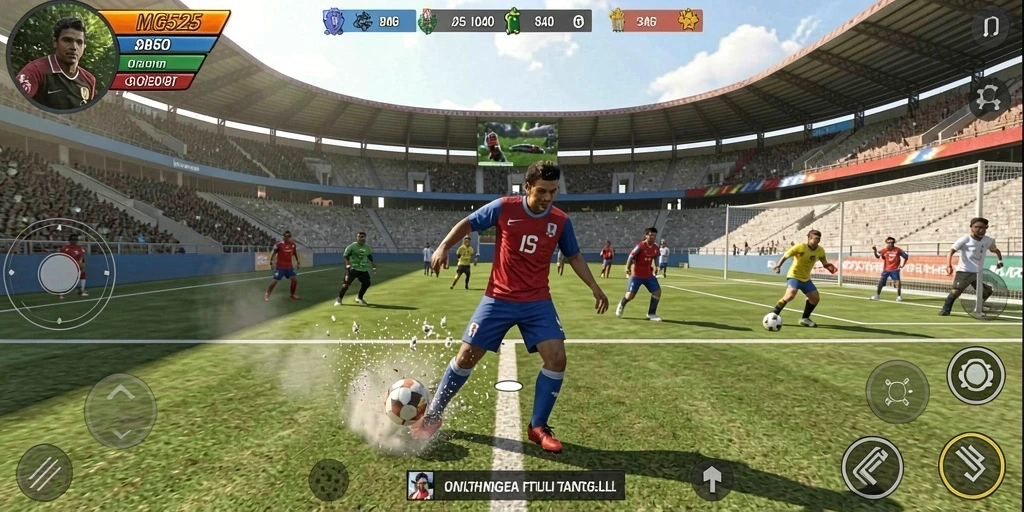 Tampilan gameplay MG525 dengan aksi olahraga yang mendebarkan.