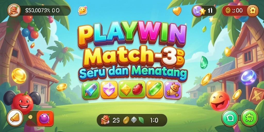 Tampilan gameplay seru dari game Match-3 PLAYWIN.