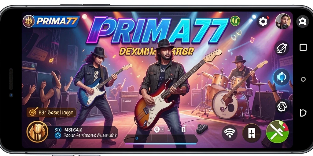 Tampilan gameplay PRIMA77 yang memikat dengan musik favorit.