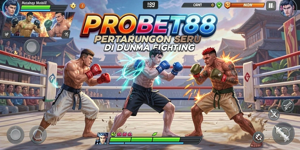 Tangkapan layar PROBET88 menampilkan momen epic dalam pertarungan.