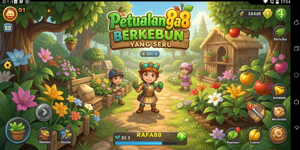 Tampilan menarik dari gameplay RAFA88 yang menampilkan aktivitas berkebun.