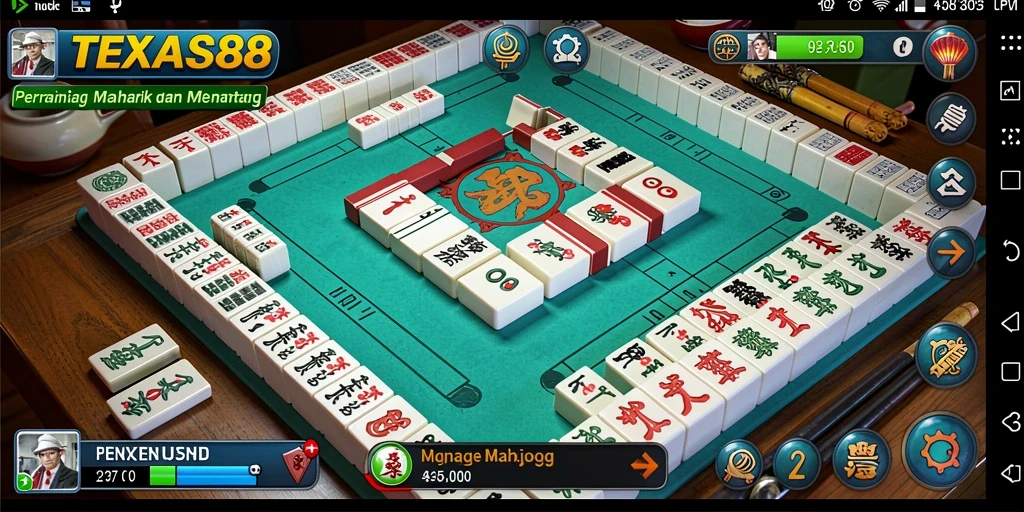 Gambaran gameplay seru dalam TEXAS88 menampilkan Mahjong yang mendebarkan.