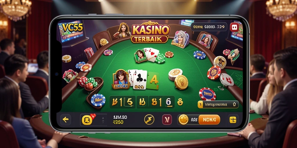 Screenshot menunjukkan gameplay mendebarkan di VC55 yang penuh warna.
