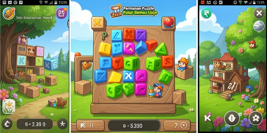 Tangkapan layar utama ZK6 menampilkan aksi seru gameplay Puzzle.