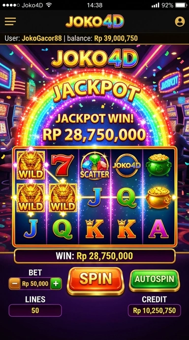 Menu kategori aplikasi Joko4D yang memudahkan pencarian.